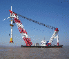floating crane barge rent & sell 50t to 5000t crane vessel charter